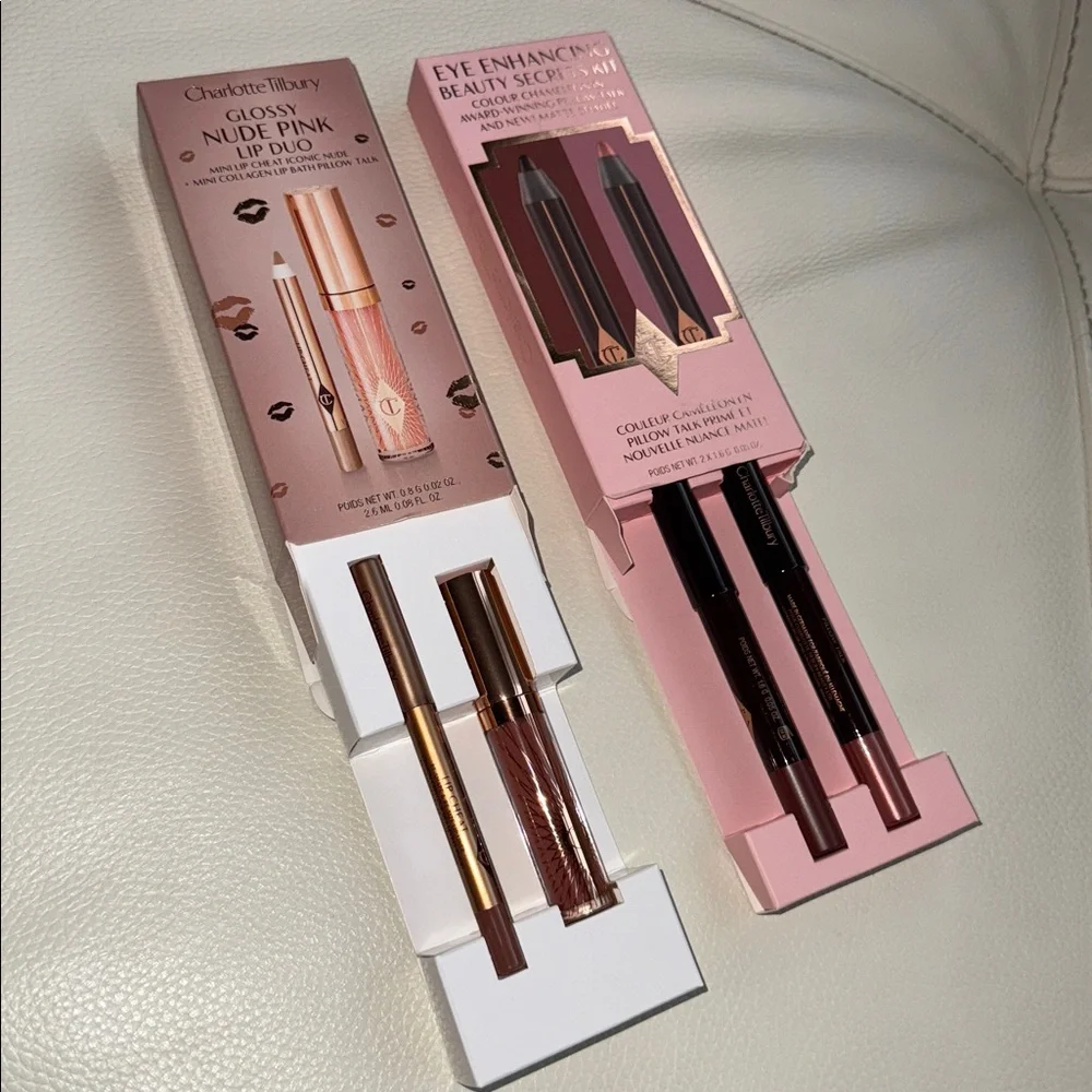 Charlotte Tilbury Eye Enhancing Kit And Nude‎ Pink Glossy Bundle